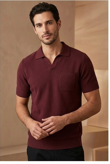 Knitted Casual Polo T-Shirt